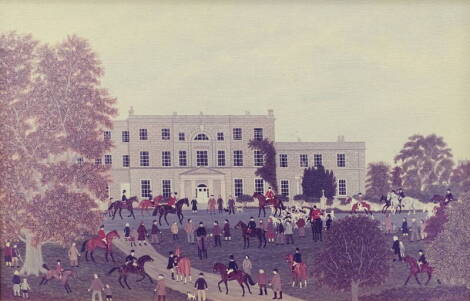 •After Vincent Haddelsey (1934-2010). The Meet Canwick Hall, coloured print laid on canvas, 49cm x 75cm.