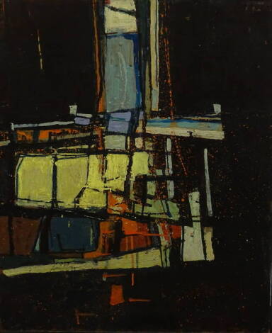 •Peter Mackarell (1933-1988). Night Painting 3, oil on board, signed and titled verso, 78cm x 62.5cm.