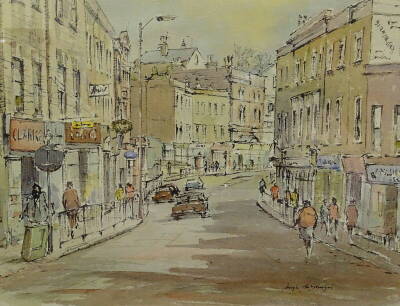 •Hugh McKenzie (1909-2005). Street scene, watercolour, signed, 26.5cm x 34.5cm.