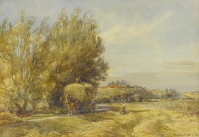 Francis Browne Tighe (c.1885-1926). Hay making, watercolour, signed and dated 1920, 26.5cm x 38cm.