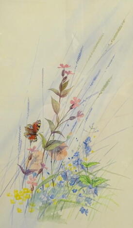 •Paul Miller (20thC). Floral study, watercolour - pair, signed, 50cm x 30.5cm.