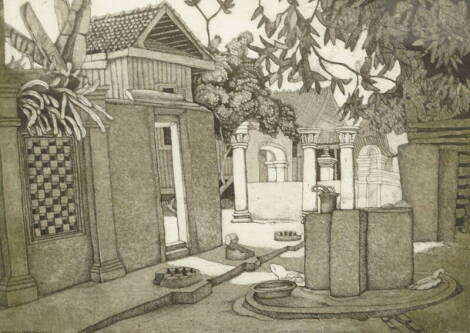 Ilse Noor (b.1941). Kota Datuk Purba - Terengganu, artist signed, titled, dated (19)86 etching 170/300, 19.5cm x 24.5cm.