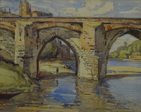 •Julius Maximilian Delbos (1879-1970). Albi, watercolour, signed and titled, 30cm x 38cm.