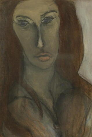 •Simon Turnbull (20thC). Veronica, pastel, 50cm x 35cm. Label verso Royal Academy Exhibition 1969.