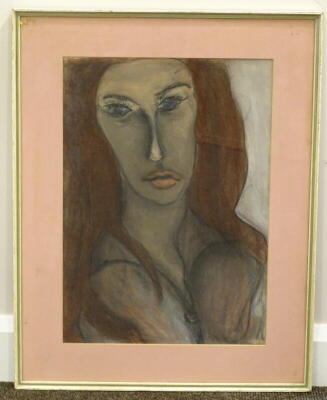 •Simon Turnbull (20thC). Veronica, pastel, 50cm x 35cm. Label verso Royal Academy Exhibition 1969. - 2