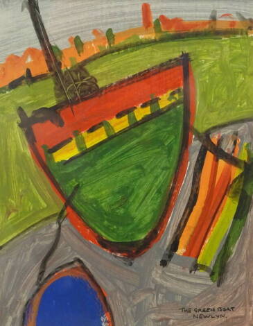 •20thC British School. Three Green Boat Newlyn, watercolour, titled, 24cm x 18.5cm.