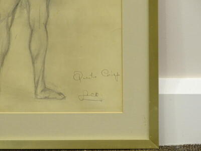 •Jacqueline Clark (19thC/20thC). Quentin Crisp, drawing, signed and titled, 50cm x 30.5cm. - 3