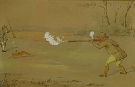 John Dean Atkinson (19thC). Hunting scenes, watercolours - a set of eight, 11.5cm x 17.5cm.