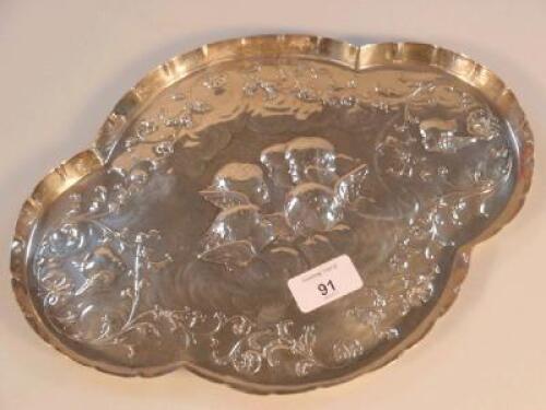 A late Victorian/Edwardian silver dressing table tray by William Comyns
