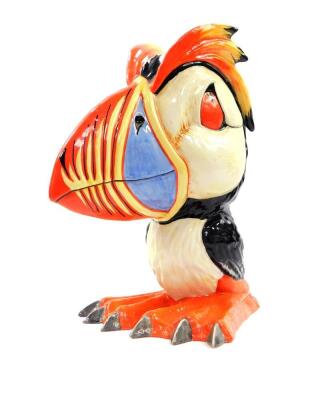 A Lorna Bailey pottery figure modeled as Percy The Puffin, limited edition 12/75, printed and painted marks, 30cm high.