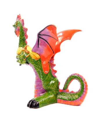 A Lorna Bailey pottery figure of a dragon, limited edition 11/100, printed and painted marks, 27.5cm high. - 3