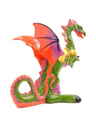 A Lorna Bailey pottery figure of a dragon, limited edition 11/100, printed and painted marks, 27.5cm high. - 4