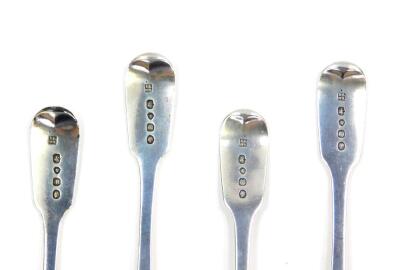 A set of four Victorian silver dessert spoons, monogram engraved, John & Henry Lias, London 1847, 6.17oz. - 2