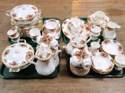 An extensive Royal Albert Old Country Roses tea and dinner service