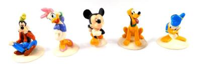 Five Royal Doulton Mickey Mouse Collection figures, comprising Mickey Mouse, Donald Duck, Daisy Duck, Pluto and Goofy.