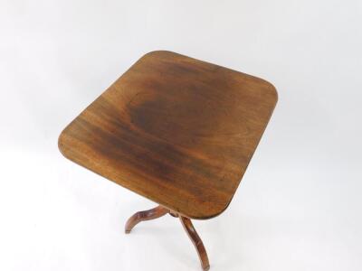 A Victorian mahogany tripod table, with rounded rectangular folding top and turned pillar. - 3