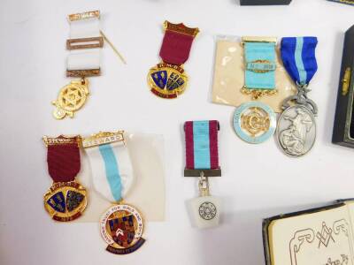 Masonic jewels and regalia, including Londonderry Lodge No 2039., Durham RMBI, and Masonic Trust For Girls and Boys., cufflinks and tie pins, aprons, gloves and ephemera. (a quantity) - 2