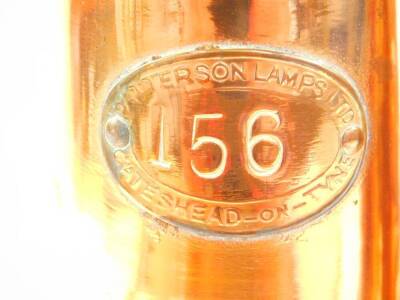 A pair of Patterson Lamps Ltd copper and brass miner's safety lamps, Nos 156 and 357. - 3