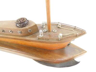 An early 20thC table lamp, modelled as a sailing ship with a Bakelite fitting, 42.5cm wide. - 2