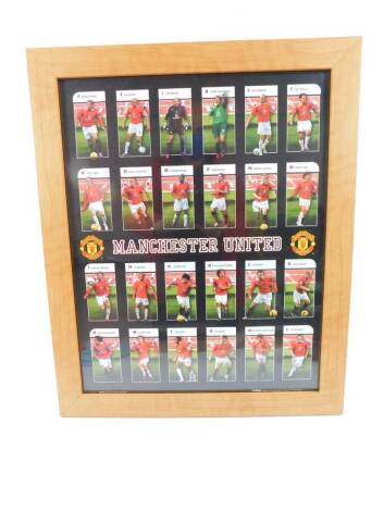 Manchester United: prints, cartoons, prints of footballers, team photograph, framed Futera players cards, European cup final banner, Manchester United V Munich, 26/5/99, (a quantity).