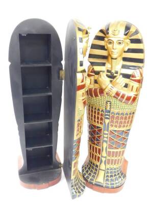 A pair of modern Egyptian style cabinets, 123cm high. - 2