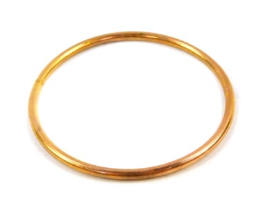 A 9ct gold bangle, 5.3g, 7.5cm diameter.