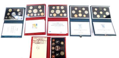 Six proof coin collections, cased, comprising 1985-1986, and 1996-1999.