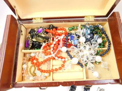 Silver and costume jewellery, including necklaces, earrings, and brooches, silver medals, a plated egg cup and napkin set, etc. (a quantity) - 2