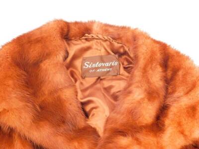 An Istovaris of Athens mink fur coat, together with a Papathoma of Athens fur wrap. (2) - 2