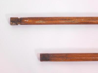 Two forged iron and wooden handled reenactment pikes, 235cm high and 233cm high respectively. - 3