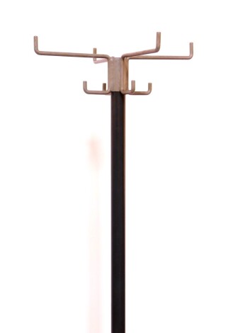 An industrial 20thC grey two tone cast iron coat stand, 184cm high.