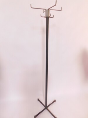 An industrial 20thC grey two tone cast iron coat stand, 184cm high. - 2