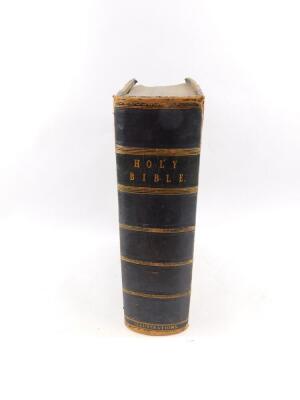 A Victorian illustrated Imperial family bible, with canvas and leather binding. - 3