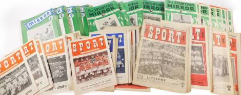 Vintage Sports magazines, comprising The Sporting Mirror, vol 1, issues 1 to 30. (3 to 8 missing)., vol 2, issues 1 to 15 (11 missing)., vol 3, issues 1 to 38., vol 4, issues 1 to 13., vol 5, issues 1 to 30 (8 missing)., and Sport Weekly Magazine covering