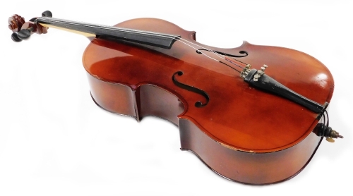 A 20thC Rosetti Stradivarius model cello, with one piece back, 103cm high.