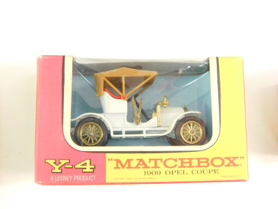 Lesney Matchbox Models of Yesteryear, Y-3, 4, 5, 6, 7, 10, 11, 12 and 15, Rolls Royce Silver Ghost and a Meccano magic motor. - 4