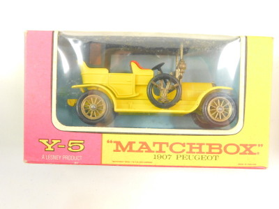 Lesney Matchbox Models of Yesteryear, Y-3, 4, 5, 6, 7, 10, 11, 12 and 15, Rolls Royce Silver Ghost and a Meccano magic motor. - 9