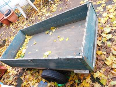 A wooden framed two wheeled trailer, 91cm wide, 186cm deep. - 3