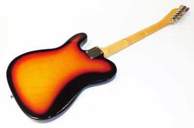 A Brunswick six string electric guitar, in red, yellow and black colourway, 97cm wide, in associated canvas case. - 5