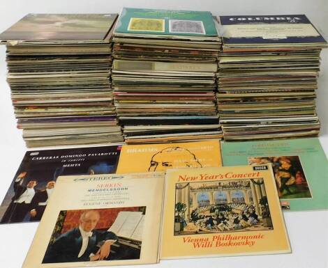 Various records 33rpm, classical music, etc., to include La Boheme, Beethoven, Rackmaninov, Mozart, various others, etc. (3 boxes)