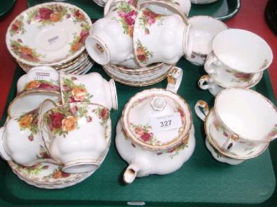 Royal Albert Old Country Roses tea ware comprising a small tea pot