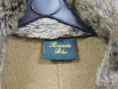 A ladies Rosevita Bles jacket, three quarter length with fur collar and interior label, size unknown. - 2