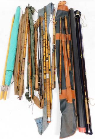 Various fishing rods, various split cane rods, three-piece split cane rod, etc. (a quantity)