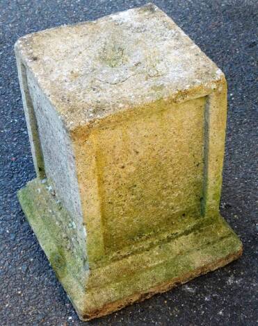 A classical style concrete garden plinth, 40cm high.