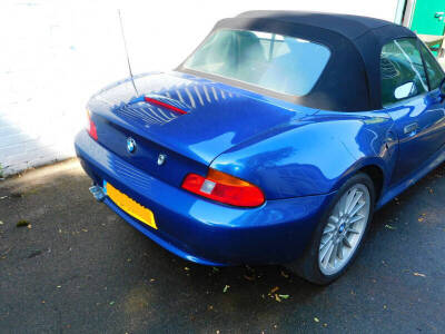 A BMW Z3 Roadster, V832 LEC, manual, blue piped interior, mileage 44,855, first registered 1/9/1999. To be sold upon instructions from the executors of Nigel Burn (Dec'd). Imaged cherished registration plate not included in this lot. All enquires Colin Y - 2