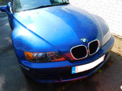 A BMW Z3 Roadster, V832 LEC, manual, blue piped interior, mileage 44,855, first registered 1/9/1999. To be sold upon instructions from the executors of Nigel Burn (Dec'd). Imaged cherished registration plate not included in this lot. All enquires Colin Y - 3