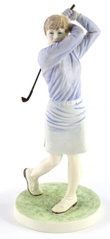 A Wedgwood porcelain figure, Lady Golfer, T30, 22cm high.
