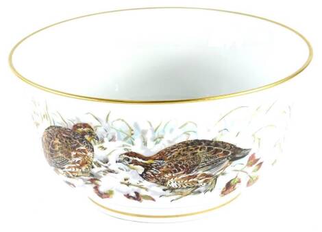 A Franklin porcelain bowl, decorated with the Bobwhite Quail game pattern, copyright for 1982, 5.5cm diameter.