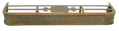 A 19thC pierced brass fender or fire curb, 123cm wide.