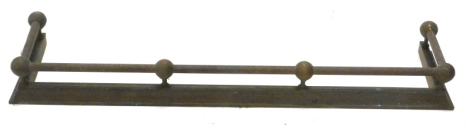 A late 19thC brass fire curb, of plain form, 116cm wide.